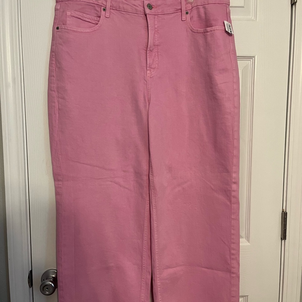 Pink Old Navy Women's Wide Leg Jeans